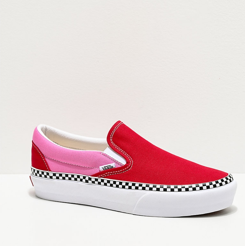 Vans Platform Slip-On Checkerboard Shoes